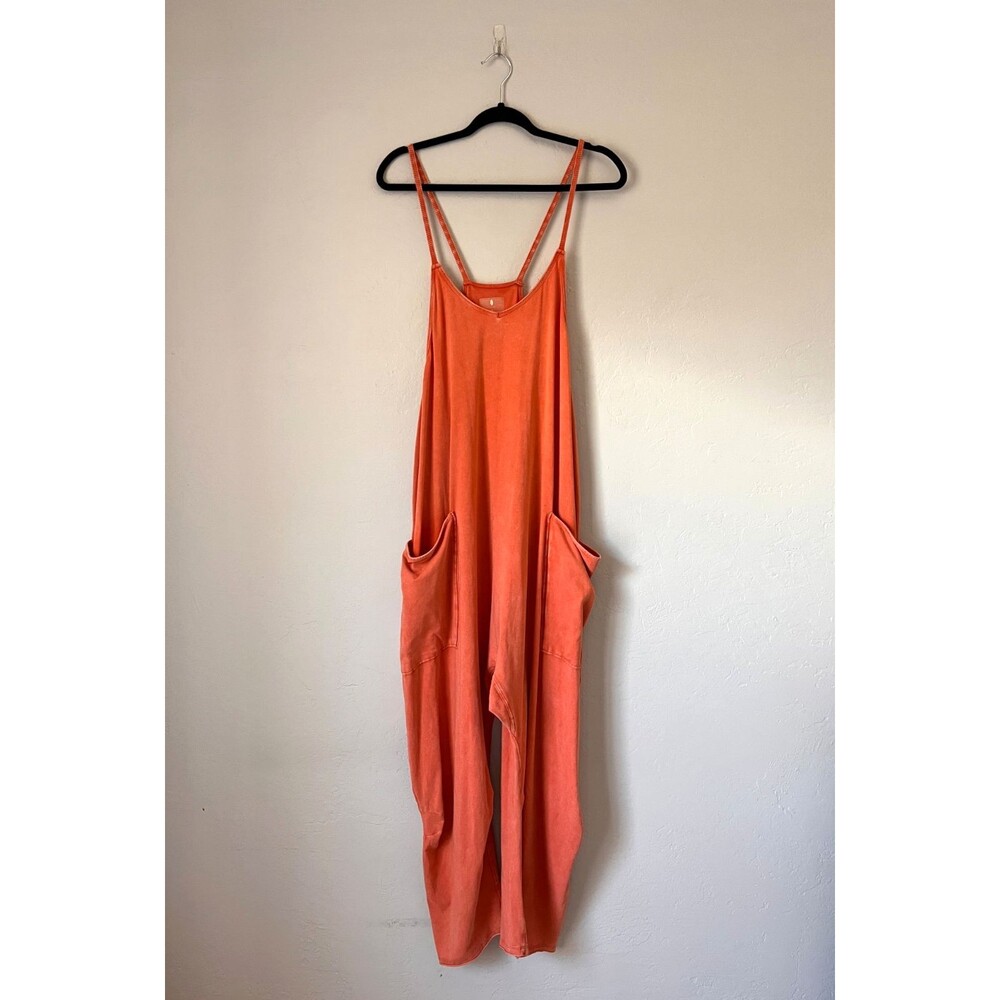 Free People FP MOVEMENT Hot Shot Jumpsuit in Orange Size LARGE
